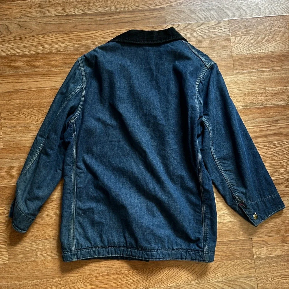 VTG 50s 60s Large Sears Work‎ Wear Denim Chore Coat Blanket Lined Blue Jacket